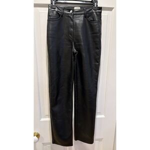 Aritzia Wilfred Rebel‎ High Waisted Vegan Leather Pants Black Size 0
